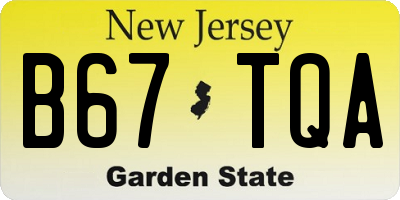 NJ license plate B67TQA