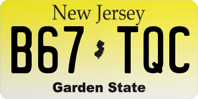 NJ license plate B67TQC
