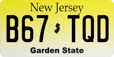 NJ license plate B67TQD