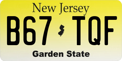 NJ license plate B67TQF