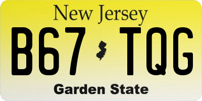 NJ license plate B67TQG