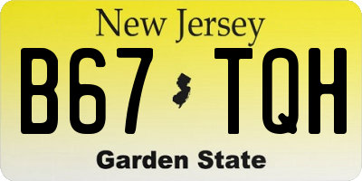 NJ license plate B67TQH