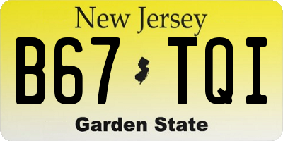 NJ license plate B67TQI