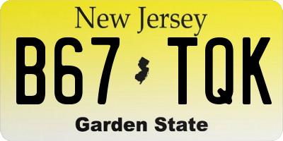 NJ license plate B67TQK