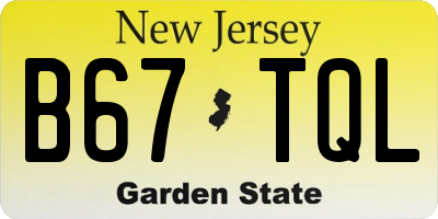 NJ license plate B67TQL