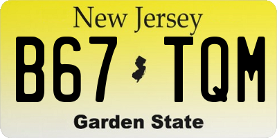 NJ license plate B67TQM