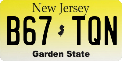 NJ license plate B67TQN