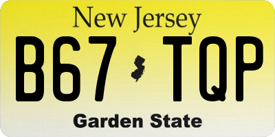 NJ license plate B67TQP