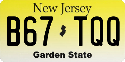 NJ license plate B67TQQ
