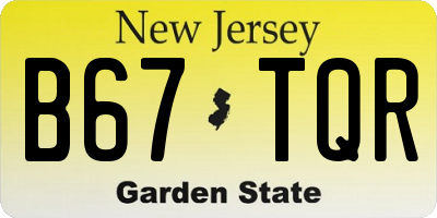 NJ license plate B67TQR