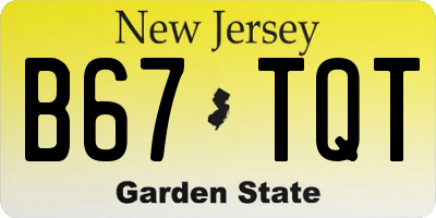 NJ license plate B67TQT