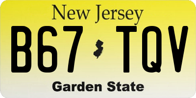 NJ license plate B67TQV
