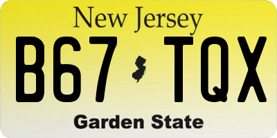 NJ license plate B67TQX