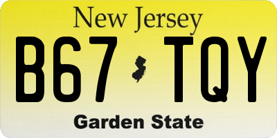NJ license plate B67TQY