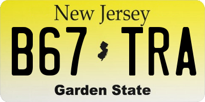 NJ license plate B67TRA