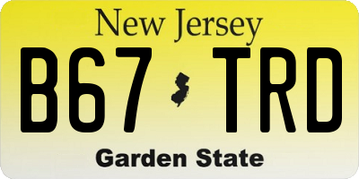 NJ license plate B67TRD