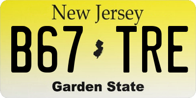 NJ license plate B67TRE