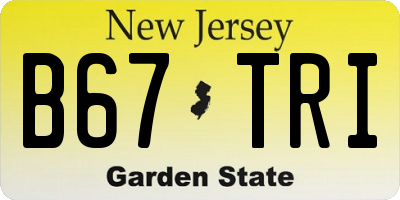 NJ license plate B67TRI