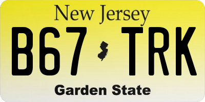 NJ license plate B67TRK