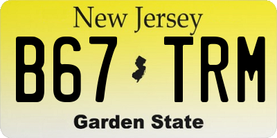 NJ license plate B67TRM
