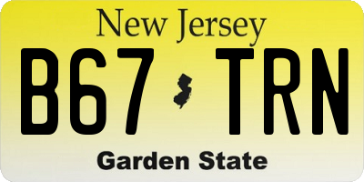 NJ license plate B67TRN