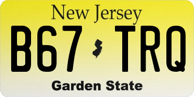 NJ license plate B67TRQ