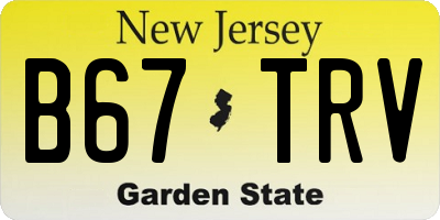NJ license plate B67TRV