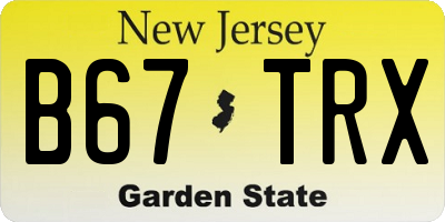 NJ license plate B67TRX