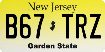 NJ license plate B67TRZ