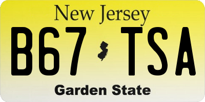 NJ license plate B67TSA