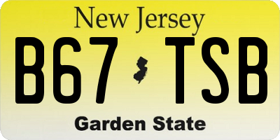 NJ license plate B67TSB