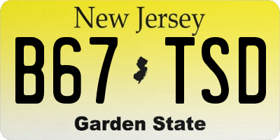 NJ license plate B67TSD