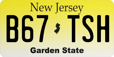 NJ license plate B67TSH
