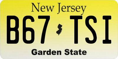 NJ license plate B67TSI