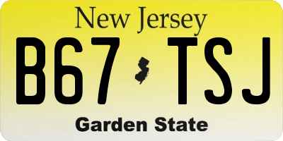 NJ license plate B67TSJ
