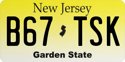 NJ license plate B67TSK