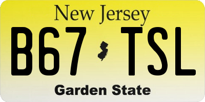 NJ license plate B67TSL