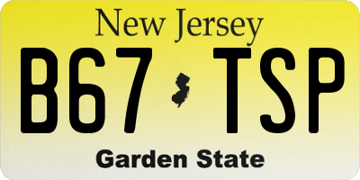 NJ license plate B67TSP