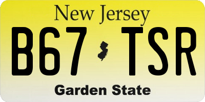 NJ license plate B67TSR