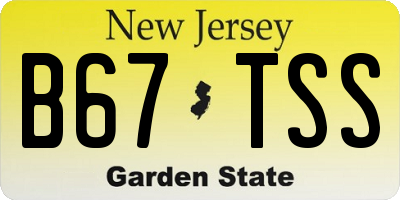 NJ license plate B67TSS