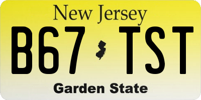 NJ license plate B67TST