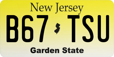 NJ license plate B67TSU
