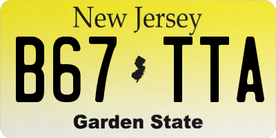 NJ license plate B67TTA