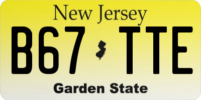NJ license plate B67TTE