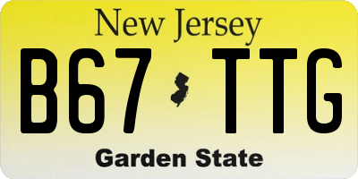 NJ license plate B67TTG