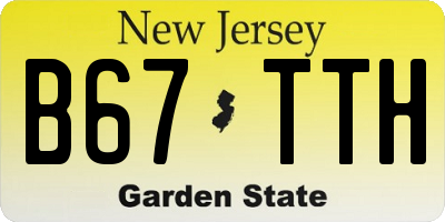 NJ license plate B67TTH