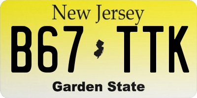 NJ license plate B67TTK