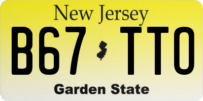 NJ license plate B67TTO