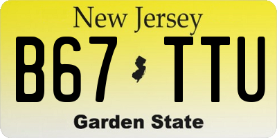 NJ license plate B67TTU