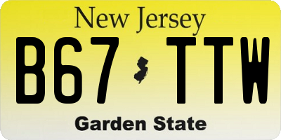 NJ license plate B67TTW